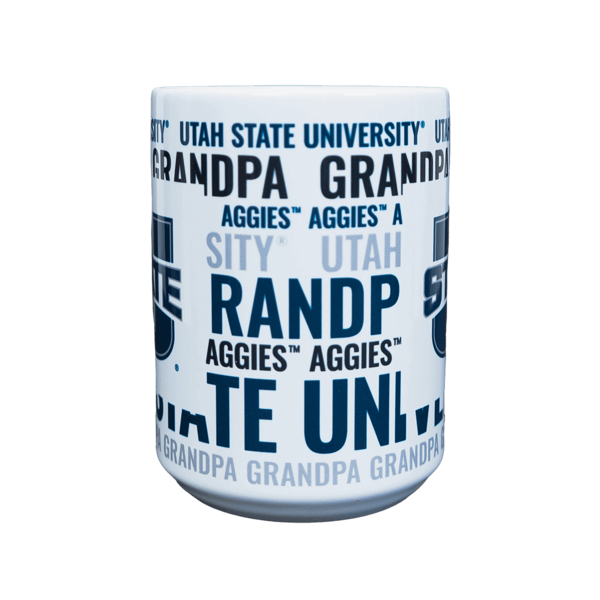 U-State, White, Navy, USU, Grandpa, Mug